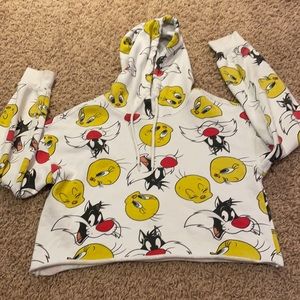 tweety bird cropped hoodie